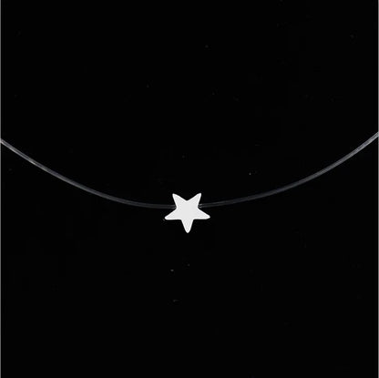 5 Colors Dazzling Zircon Necklace Invisible Transparent Fishing Line Simple Pendant Necklace Jewelry for Women Pearl Jewelry