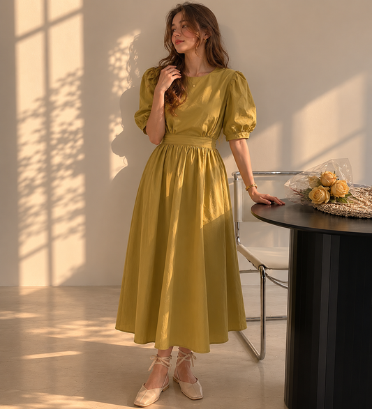 Dress For Women Fitted Waist Backless Temperament Long Dress Women's Clothing