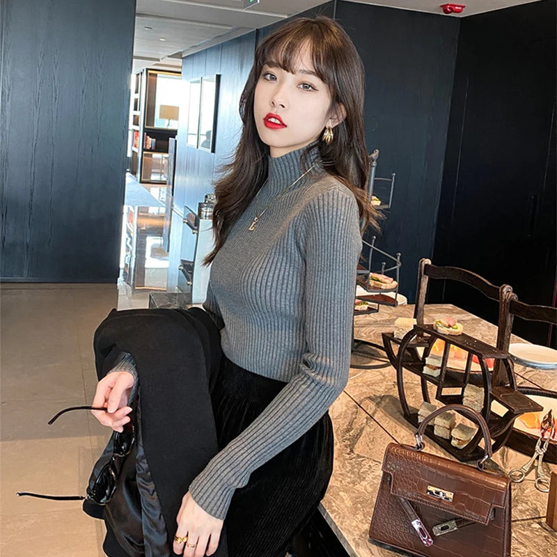 Women Turtleneck Sweater Long Sleeve Sweater