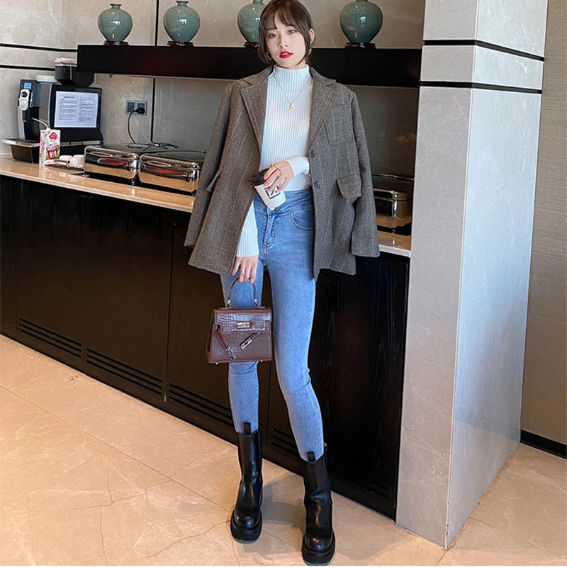 Women Turtleneck Sweater Long Sleeve Sweater